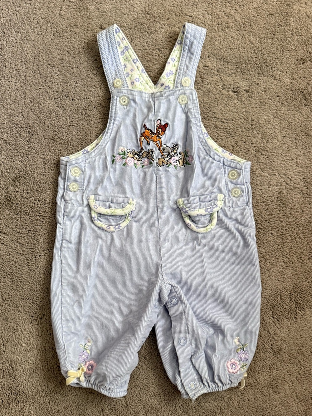 Vintage Disney baby corduroy Bambi overalls